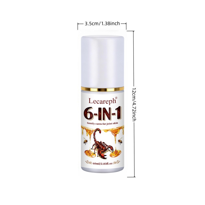 Lecareph 6-in-1 Bee Venom Spray Ultra- Formula For Joint Skin And Muscle Skin Fast Absorbing Body Moisturizer Mist For Back Skin Knee Skin Shoulder Skin Neck Skin Non-greasy Body Mist 2.03fl.oz