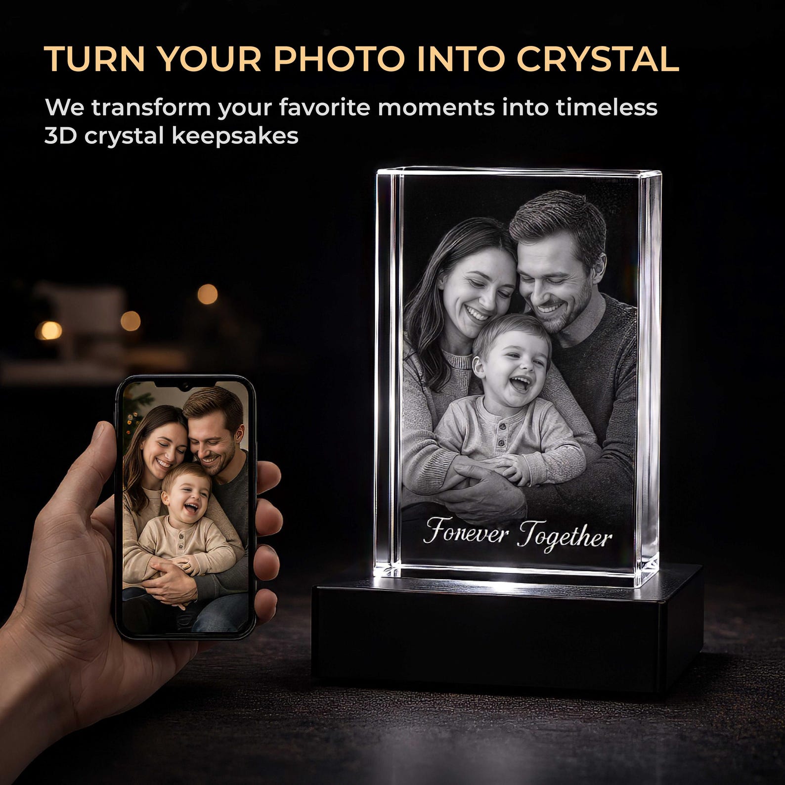Personalized 3D Engraved Dog Memorial Crystal Keepsake