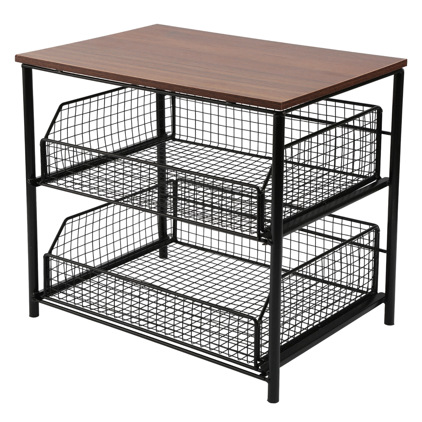 TEMU 2- Tier Tabletop Storage Shelf, Kitchen Rack Drawers Organizer, Countertop Coffee Station With Multi Purpose Design, Compact Storage Solution