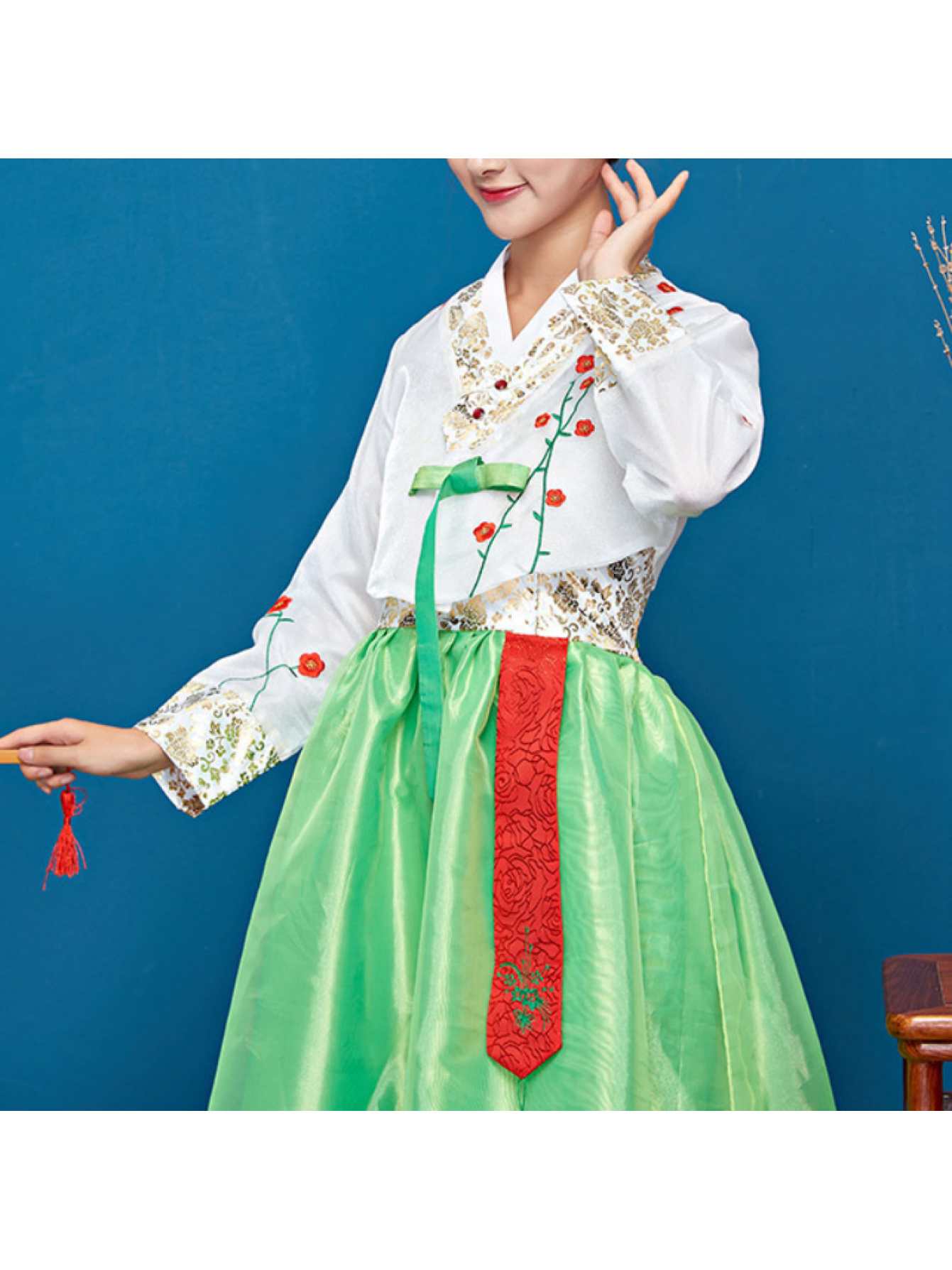 embroidery korean style dress Hanbok For Women Women's Embroidered Hanbok Dress – Traditional Costume With Short Full Skirt For Cosplay & Performance simple korean embroidery