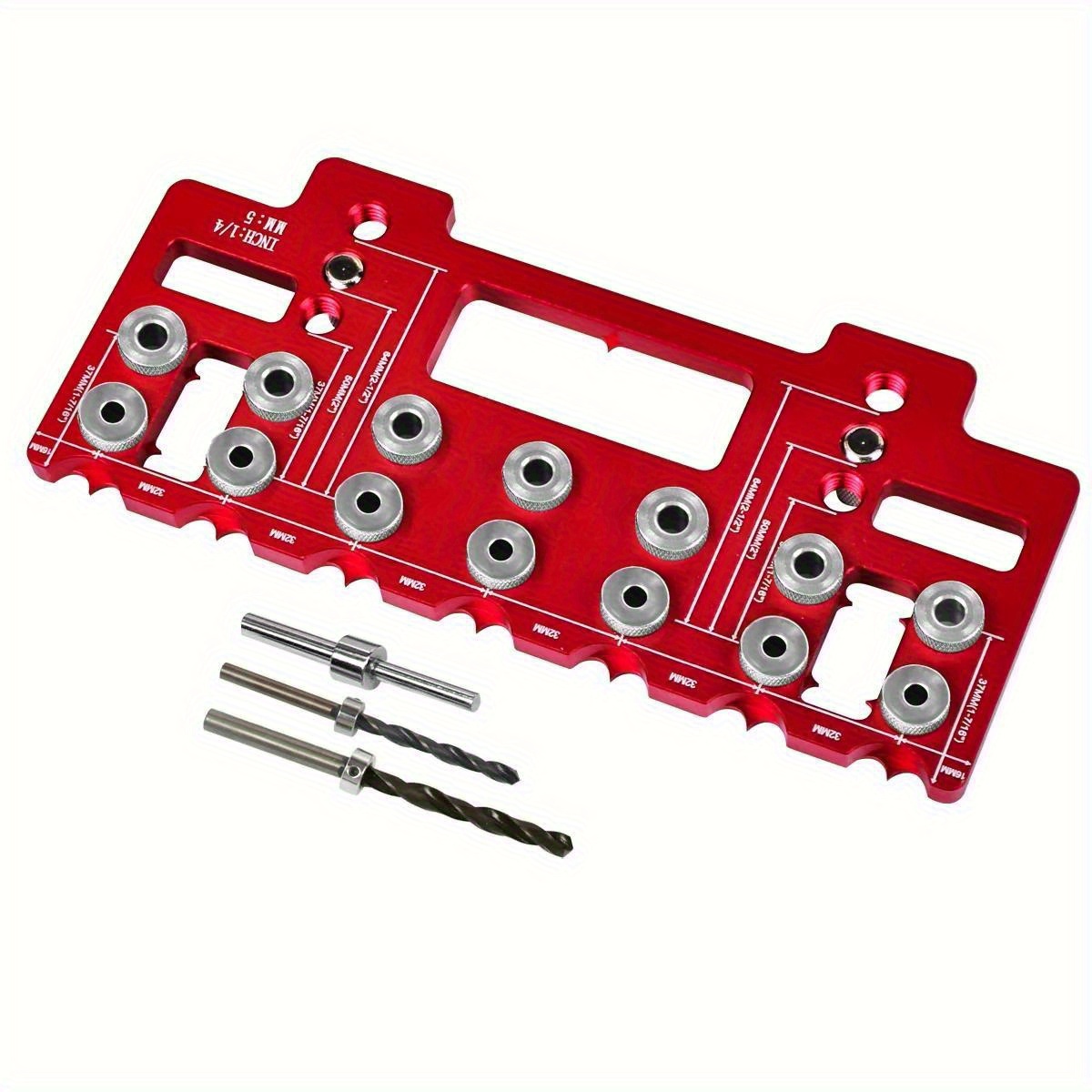 Image of 1pc Aluminum Alloy Pocket Hole Jig Kit, No Power Required, Straight Hole Drilling Template For Wardrobe Door Cabinet Installation