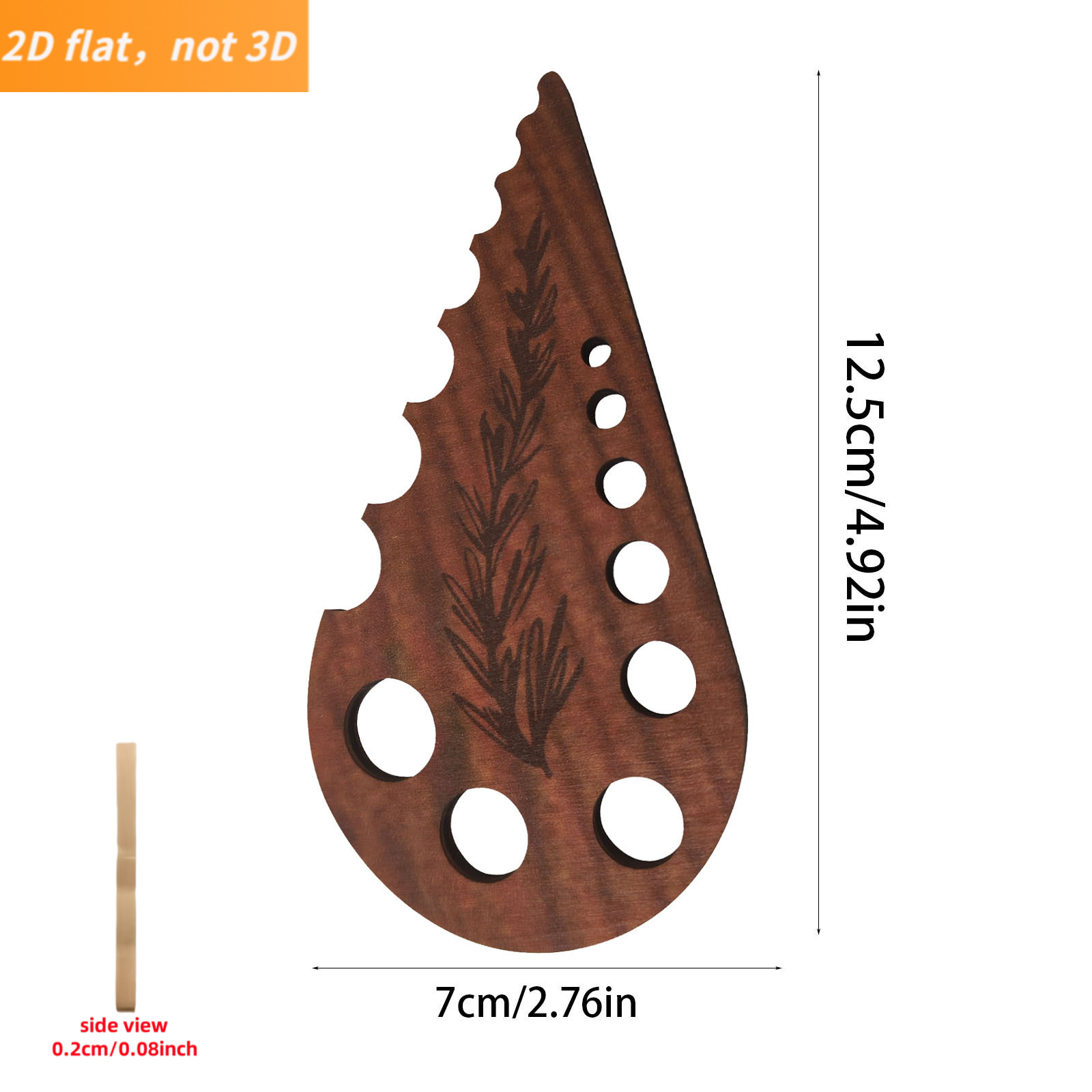 2D Flat Printing, Not 3D, Home Kitchen Cooking Gadget, Wooden Craft, Multi-hole Vegetable Root, Stem, and Leaf Remover, 2D Flat