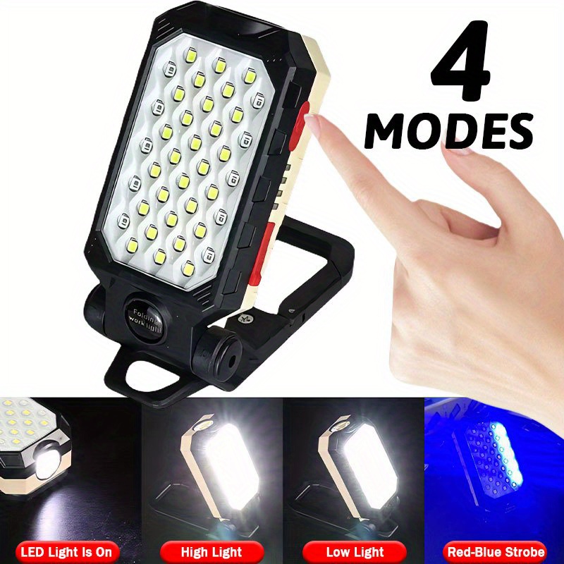 1pc   led flashlight usb rechargeable 1188     with magnetic   strobe light adjustable angle hook 18650 lithium battery powered portable   work light for camping hiking emergency   emergency lighting   reliable construction   flashlight construction workers Product details 4
