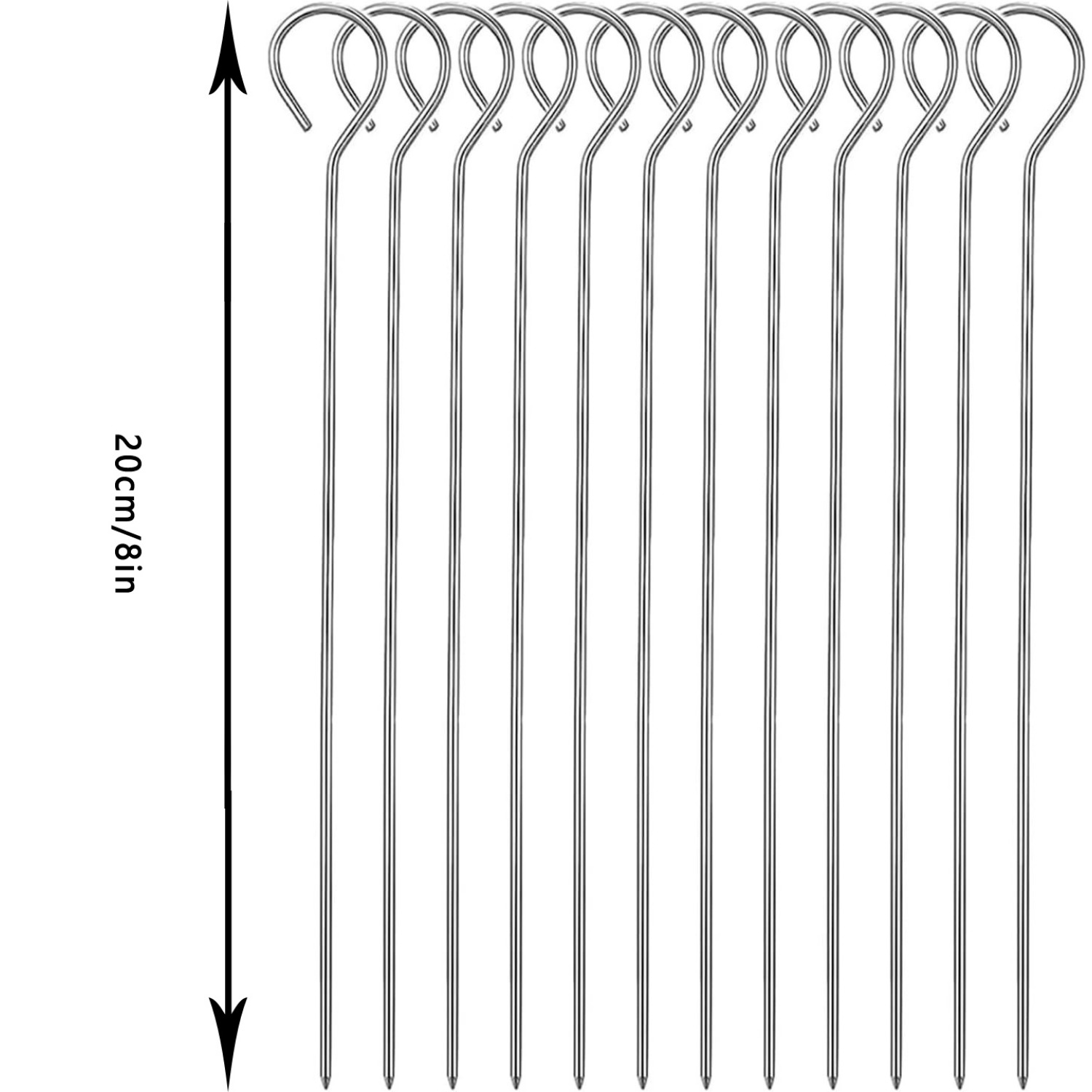 TEMU 12 Pezzi per BBQ in Acciaio da 6-12 Pollici - Accessori per Barbecue, Riutilizzabili per da BBQ Adatte per Multiuso per Carne e , Kebab,