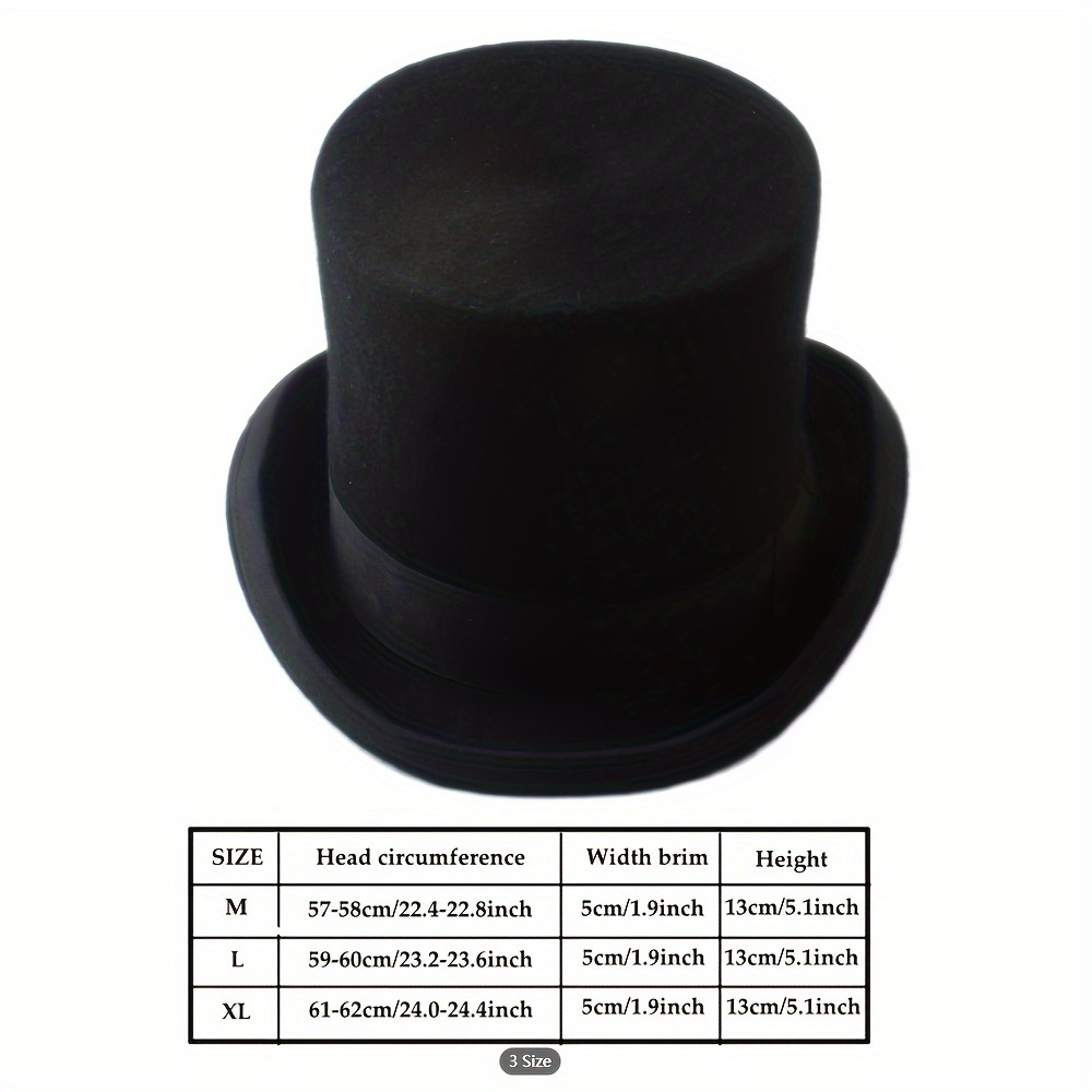 Pure Wool Top Hat, Opera-Style Magician's Hat