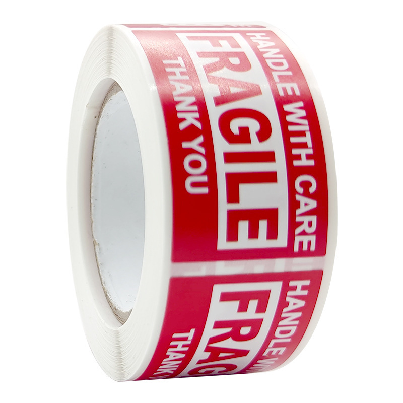 250 Fragile English Warning Labels/roll, Copper Plate Self-adhesive Anti-tear Fragile Goods Warning Stickers