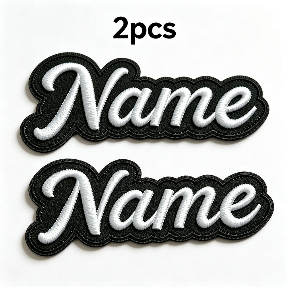 TEMU 2pcs Available In 11 Colors, Customizable Name Embroidery Patch, Iron-on Style Three-dimensional Embroidered Name Patch, Bag Decoration Patch.