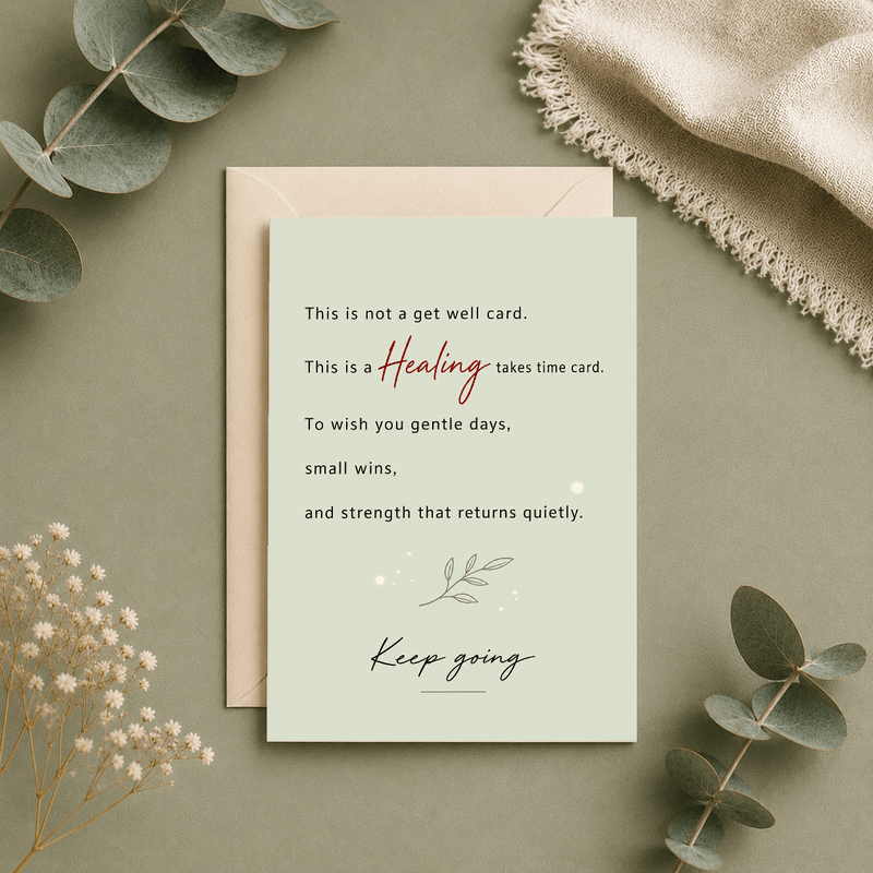 TEMU Journey Greeting Card - For , Perfect For Recovery, Encouragement, And Gentle Support During Tough Times. 1pc Card And 1pc Envelope