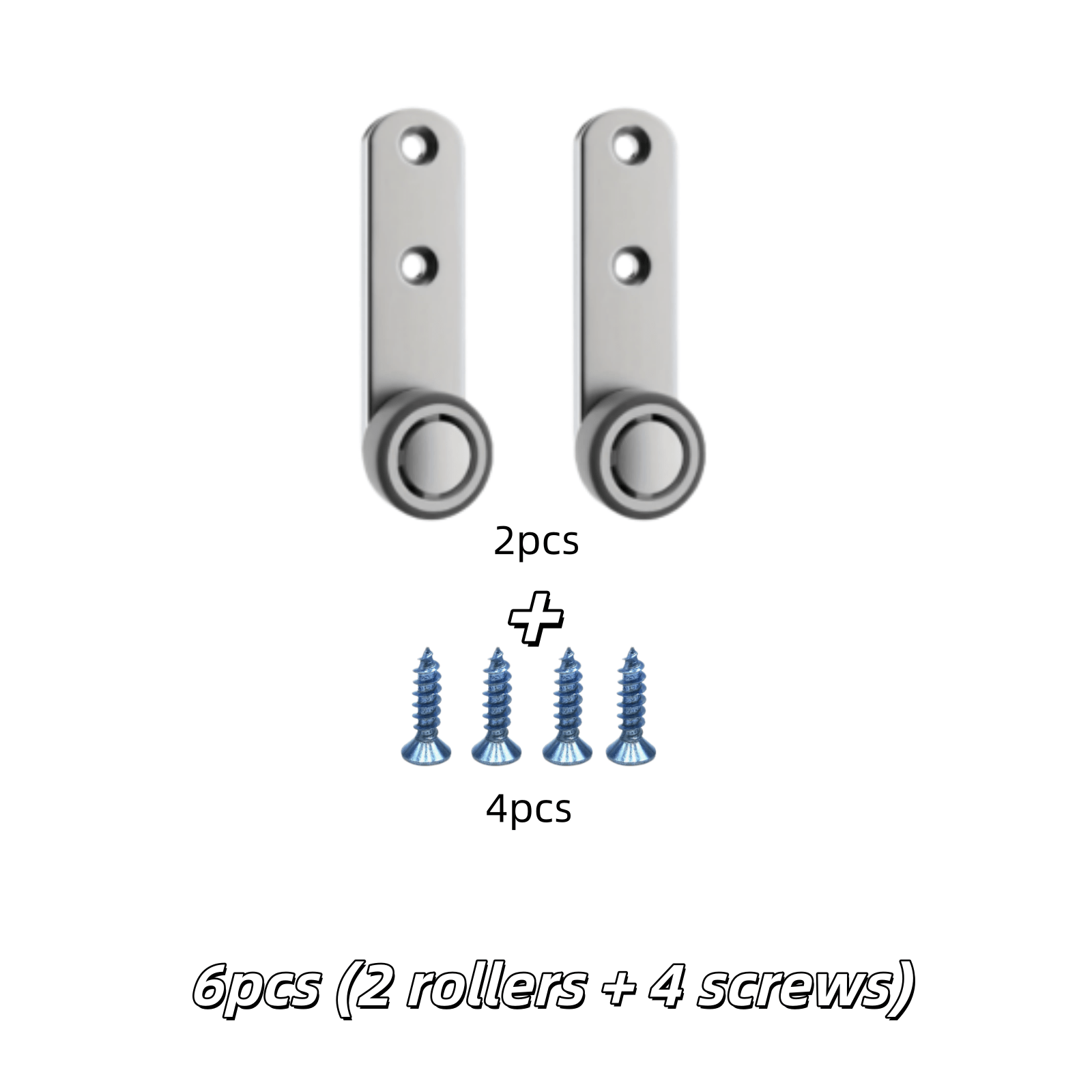 TEMU 6pcs (2 Rollers And 4 Screws) Side Mounted Sliding Door Wheel Set, Silent Directional Wheel Set, Smooth Sliding Furniture Hardware For Storage
