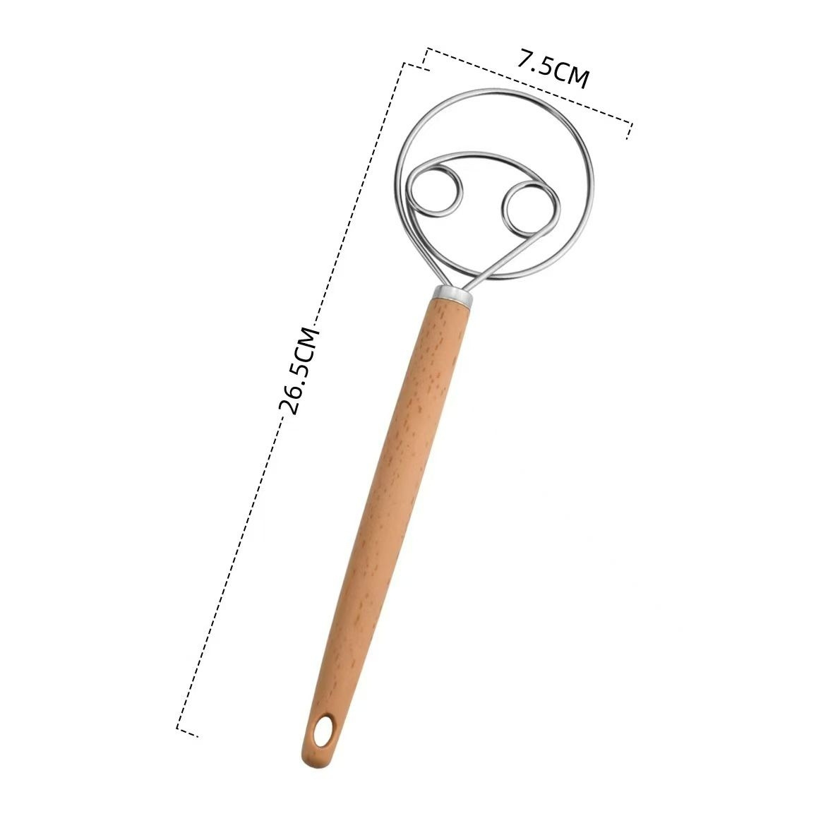 TEMU Danish Dough Whisk, Premium Stainless Steel Dutch Whisk With Dough Scraper, Ideal For Bread, Pastry, Pizza Dough Mixing, Baking Tool For Home