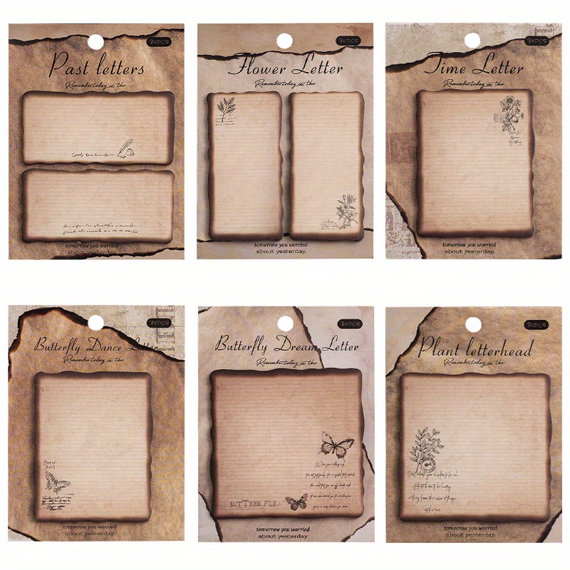 TEMU 240 Sheets Of Vintage Burnt-edge Style Sticky Notes, Suitable For And For Home Messages, Reminders, And Notes. The Vintage Burnt Allows For Easy