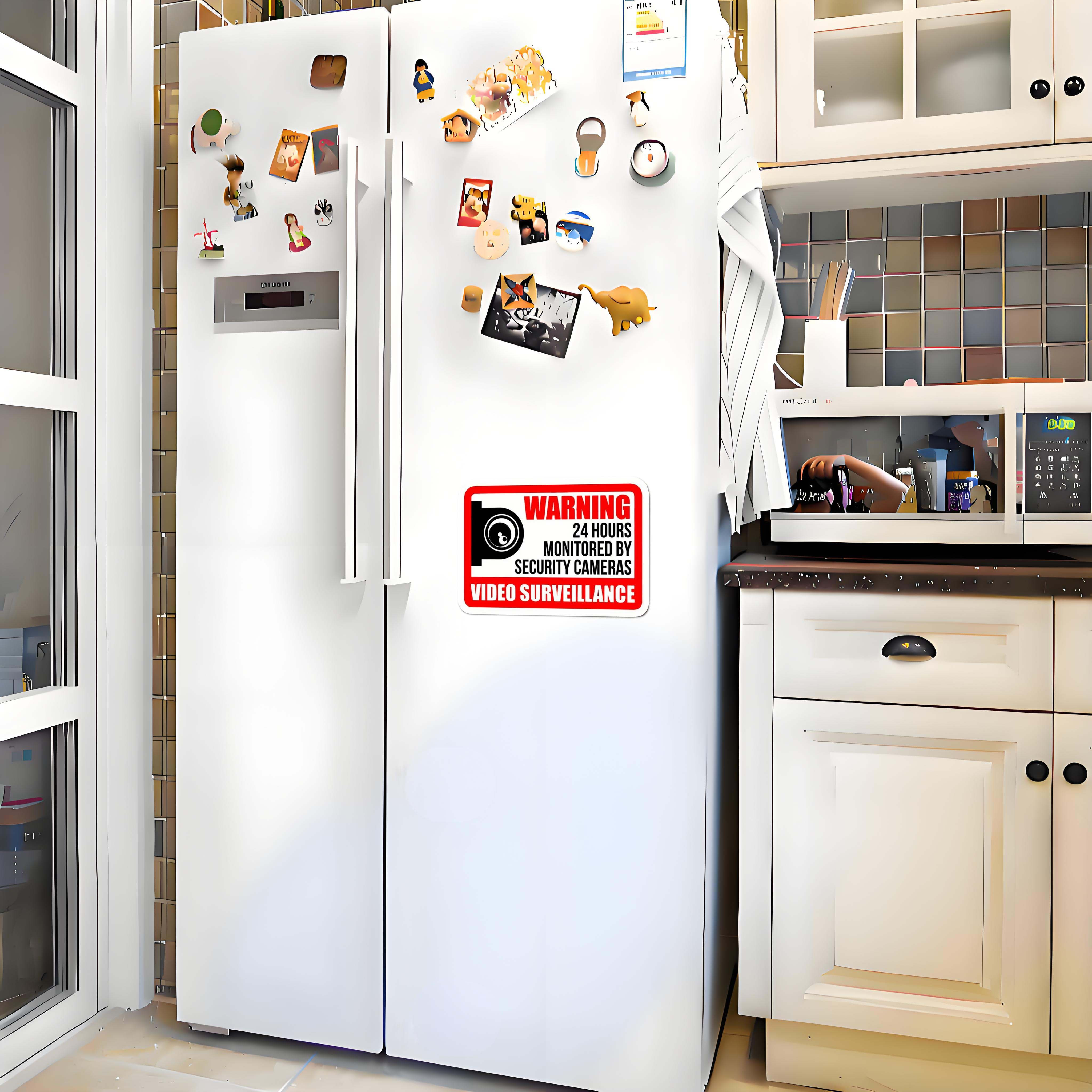High-Definition Surveillance Warning Decal with Red Border Design
