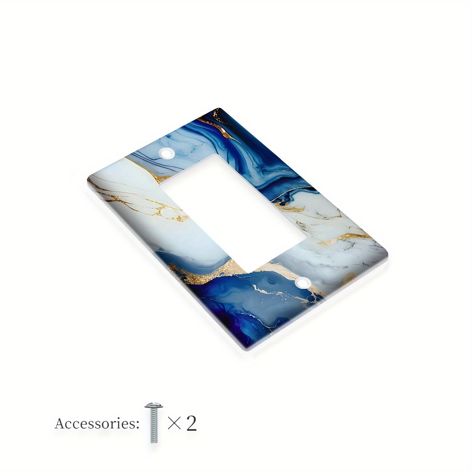 TEMU 1pc Plaque d'interrupteur motif marbre 1 branche/2 branches, couvercle décoratif, plaque de commutation, interrupteur à décoratif, couvercle