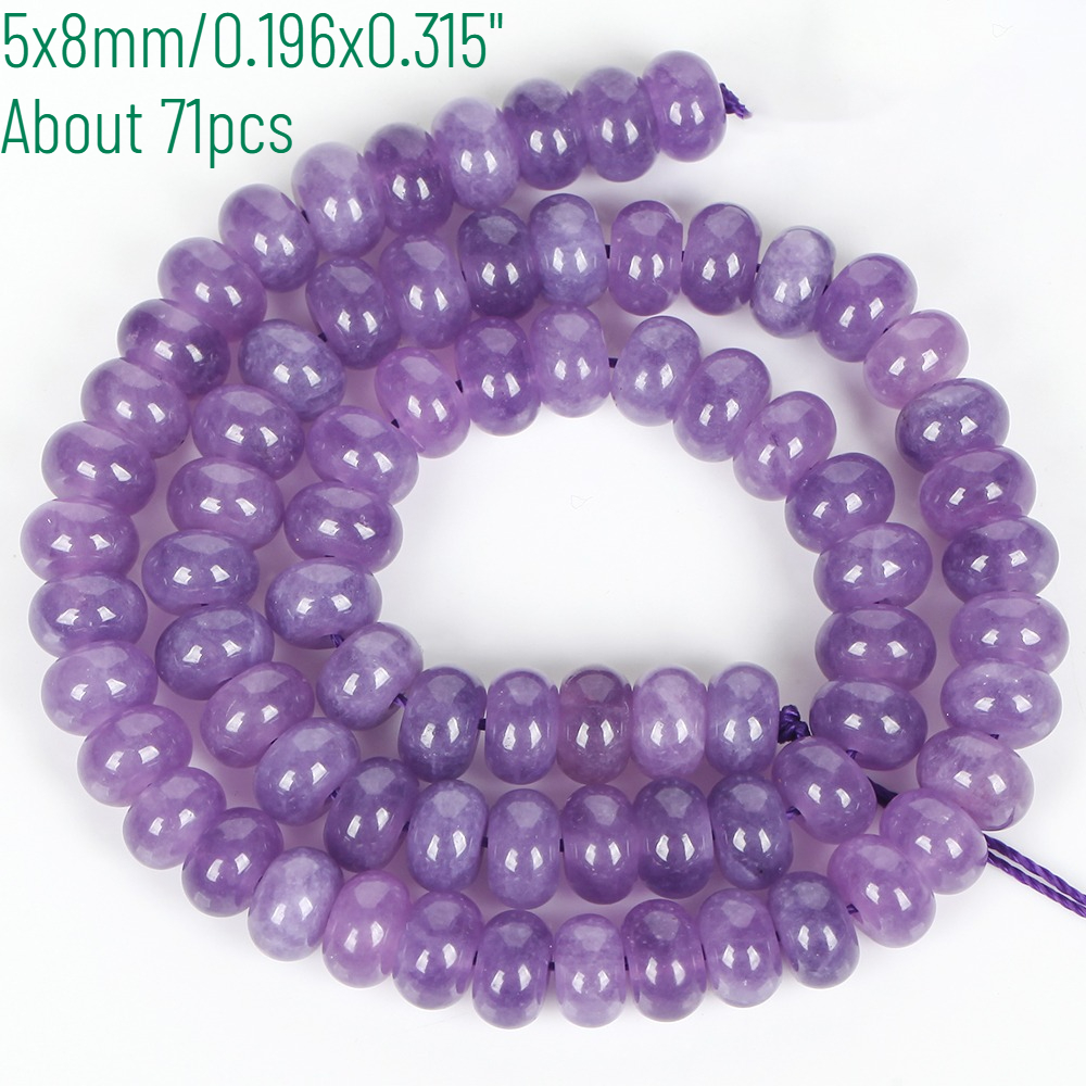 TEMU 1pc Asvrai Natural Lavender Abacus Beads 5x8mm 71pcs Suitable For Jewelry Making Diy Crafts, Natural Stone Beads For Earrings, Necklaces,