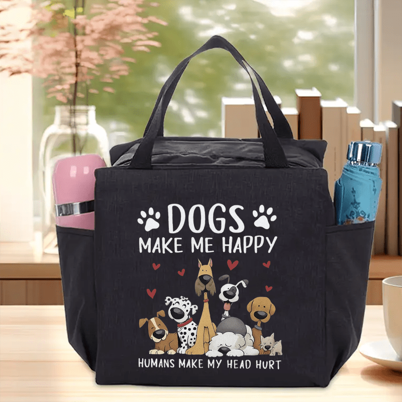 Cute Puppy Themed Women's Handbag, Featuring A Zipper Closure, Printed Patterns And "". This Spacious Tote Is Perfect For Game Days, Casual Daily Use, Travel, Leisure , And Pet Lovers. An Ideal Gift