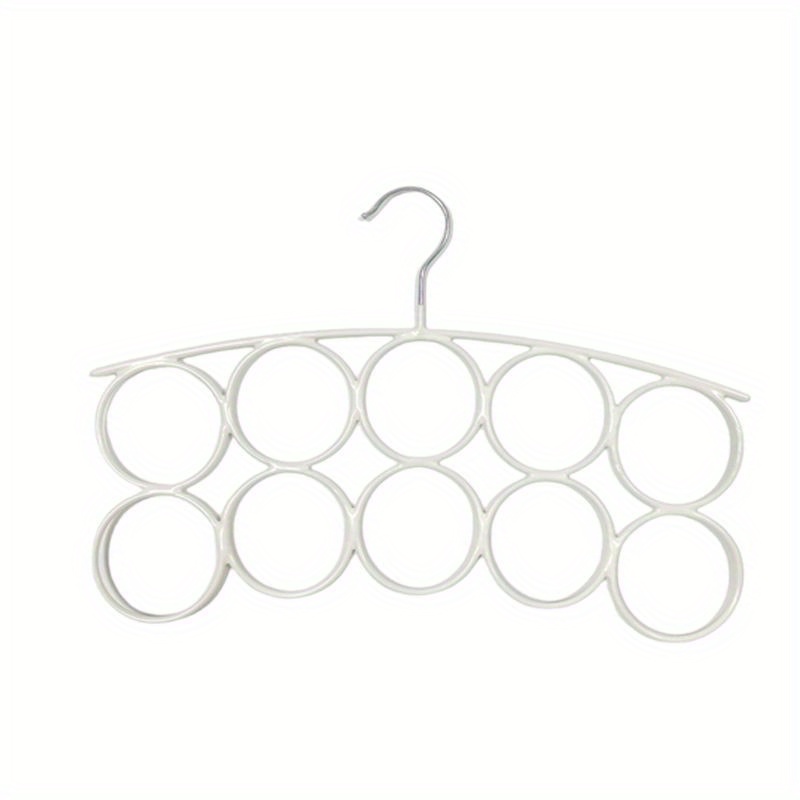 Space- 10 Hole Scarf Organizer - Plastic Wall-mounted Hanger For Silk & Headscarves, Perfect For Home, Bedroom, Office, Kitchen Storage