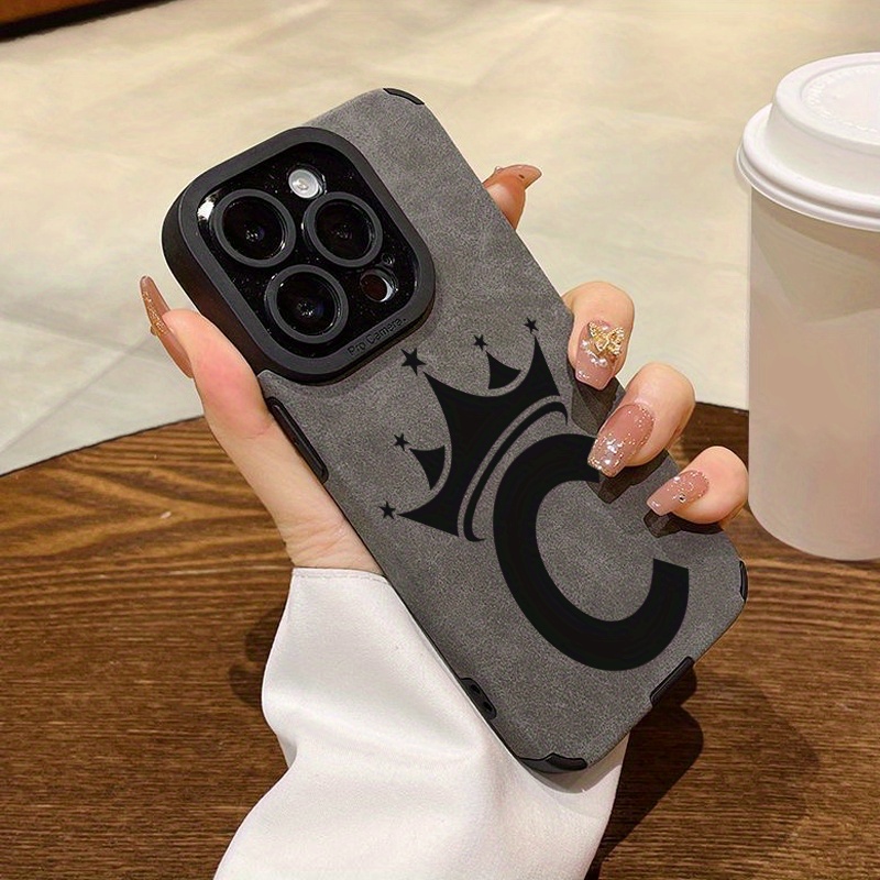TEMU Crown Pattern Phone Case For Iphone 16 Pro Max/15 Pro/14 Plus/13/12/11/7/8 Plus/x/xr/xs Max, Shockproof Durable, Stylish Design, Tpu Protective
