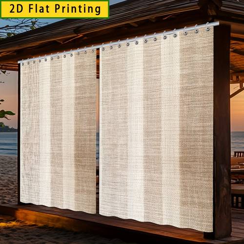 2pcs 2d printed 180x180cm 70 87x70 87in outdoor curtains print pattern polyester blackout curtains for patio garden terrace balcony garage door with hooks machine washable daily decoration