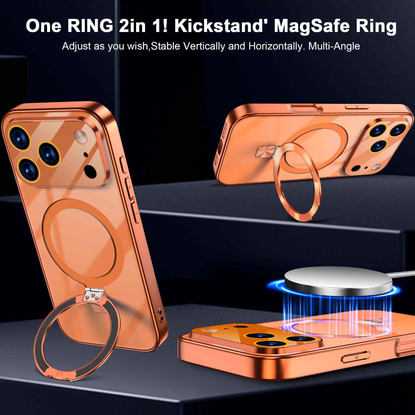 17 series original phone orange colors design luxury magnetic stand phone case sutible for iphone 17 air 17 pro   15 14 13 12 pro max high quality dust and   case scratch resistant surface that offers   protection after Product details 2