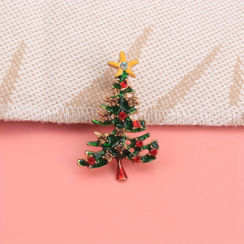 Fashion Brooch, Exquisite Drop Glaze Color Christmas Tree Brooch