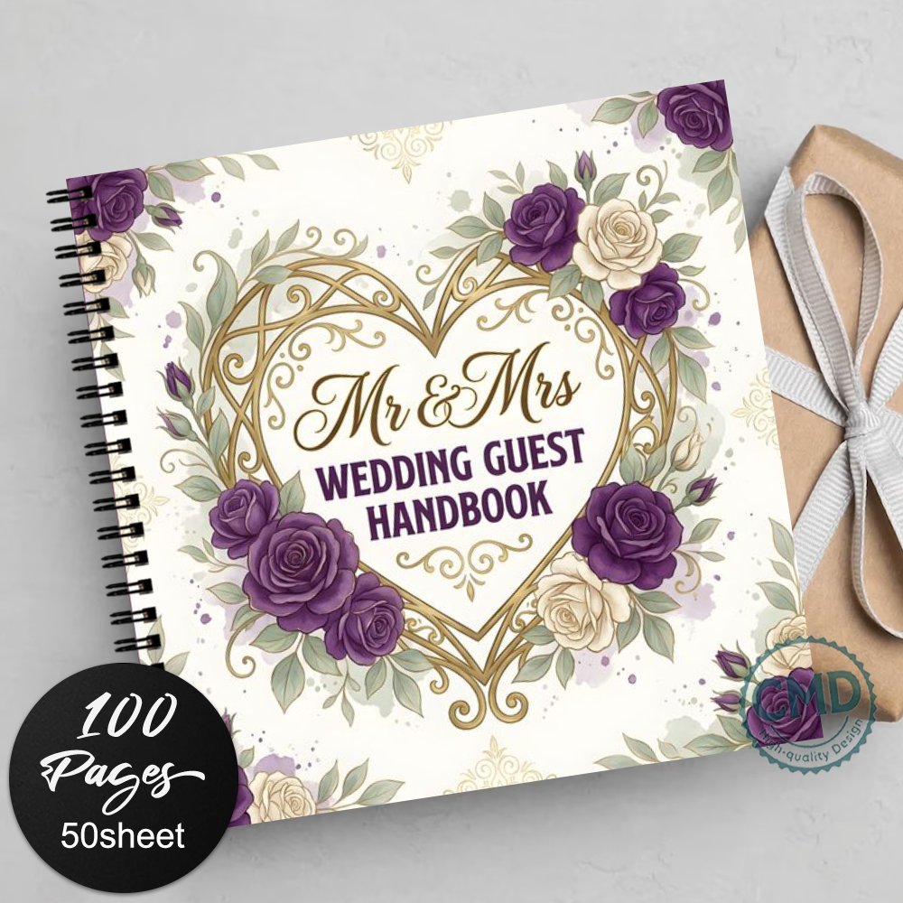 TEMU 1pc Rose Wedding Guestbook For Weddings Bridal Showers Receptions Anniversaries Funerals Graduations Birthdays