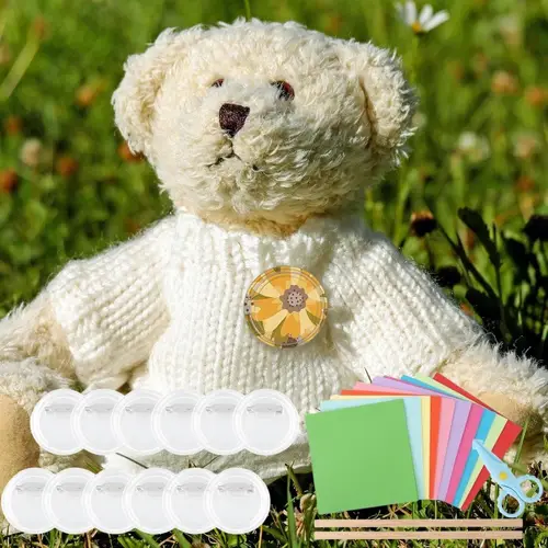 a kit for making clear acrylic pin badges ideal for sewing and weaving materials crafts and activities as well as gifts for birthdays and valentines day