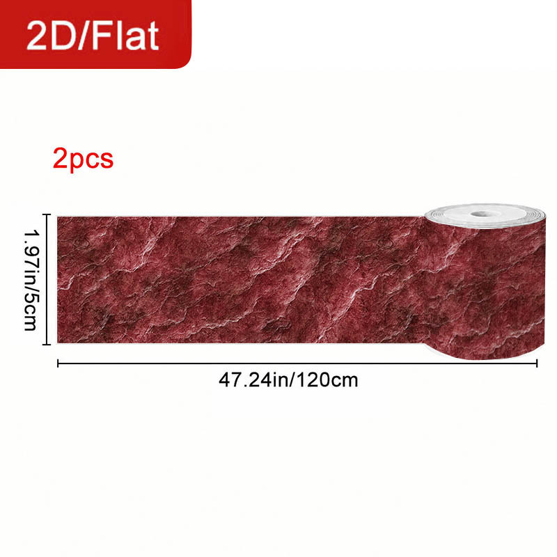 TEMU 2 Rolls Self-adhesive Removable Caulking Tape Suitable For & -stain, Stone Pattern Textured Seal Strip, Cuttable Adhesive Covering For