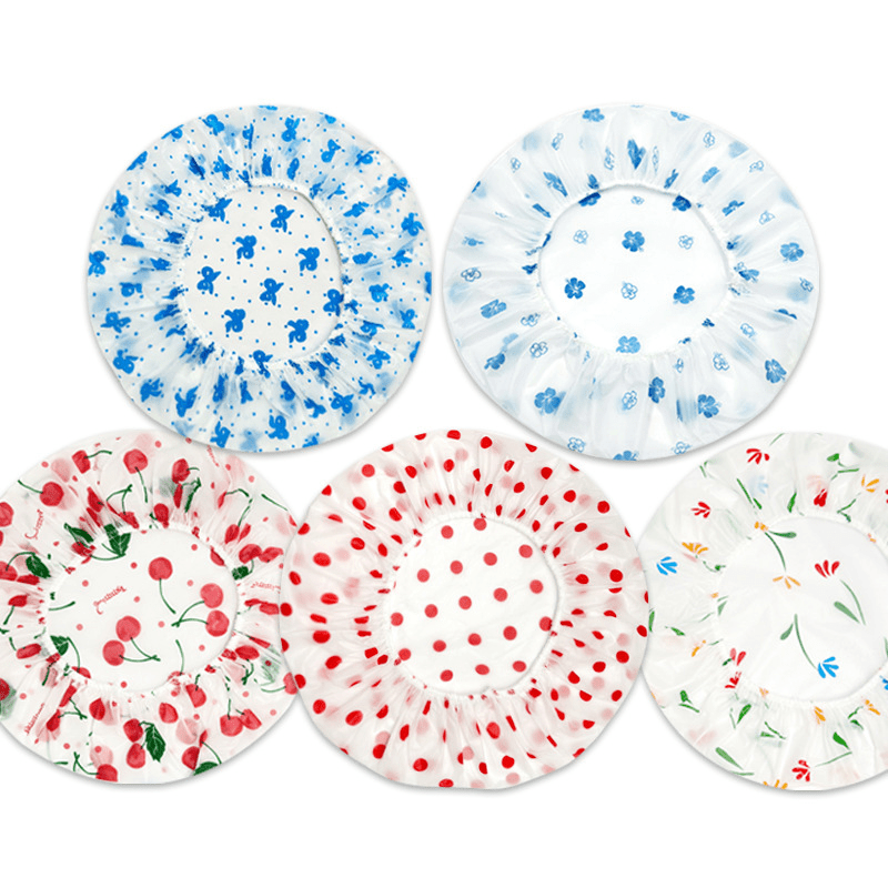 TEMU 3/7pcs Adjustable Shower Caps In Random Colors, Featuring High Elasticity , Fashionable Design, Printable Design, High Quality And , Frosted