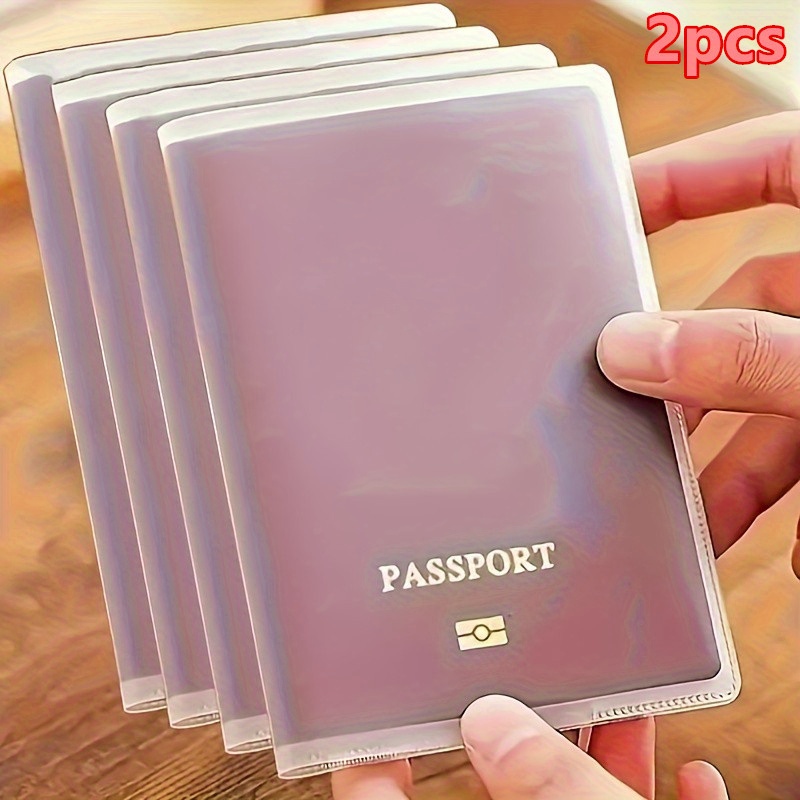 Image of 2/4pcs Durable Passport Holder With Multi-card Slots, Scratch-resistant Document Protector - Transparent
