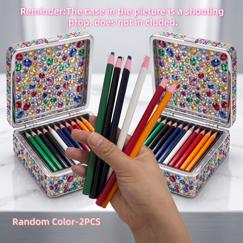 TEMU Colored Water-soluble Sewing Marking Pencils - 2pcs Random Colors, Erasable & Traceless Seam Guides - Payoff For Precise Fabric Marking,