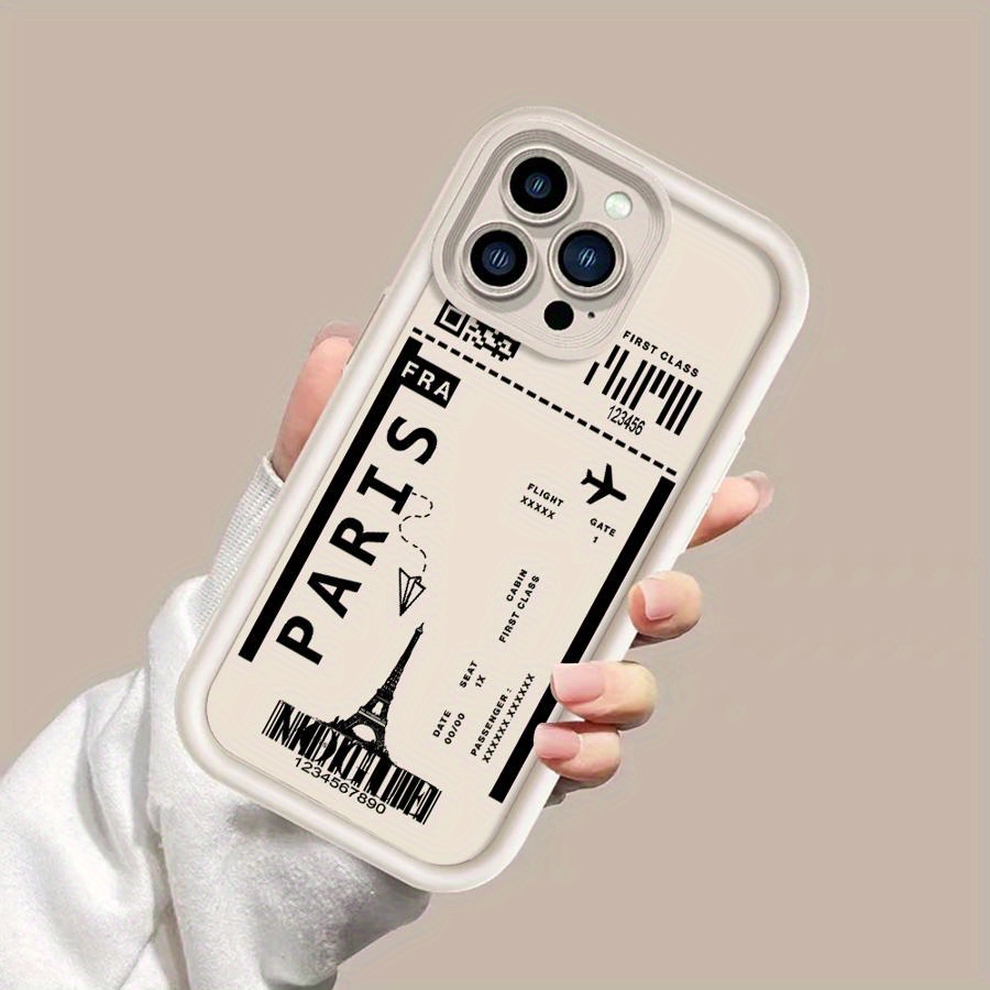 paris flight tickets phone case 16 15 pro max Temu
