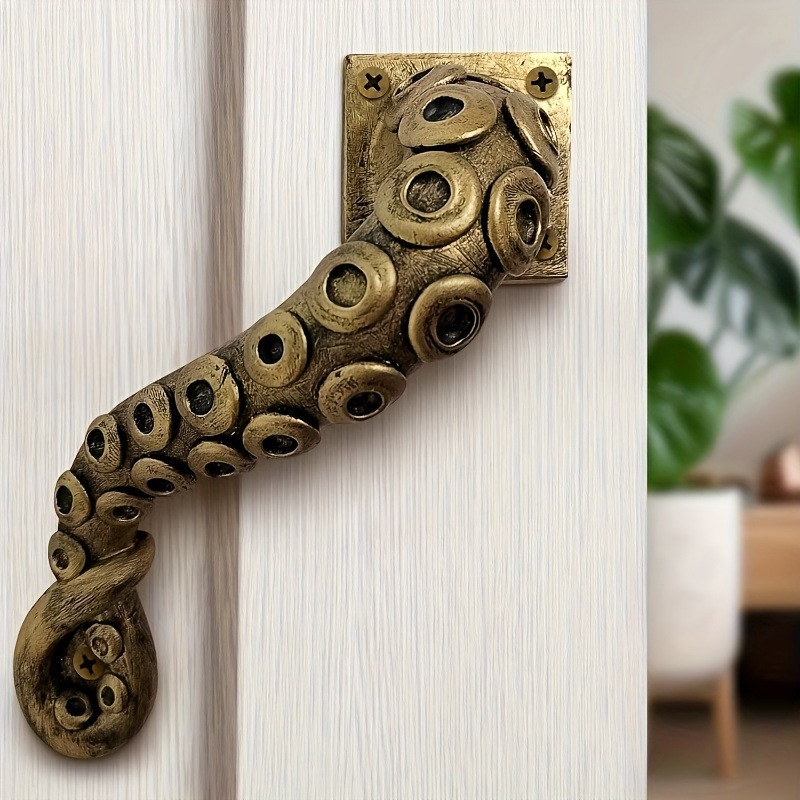 TEMU 1pc Vintage Octopus Tentacle Door Handle, Steam Punk Style, Resin Pull, For Home Decor Accent