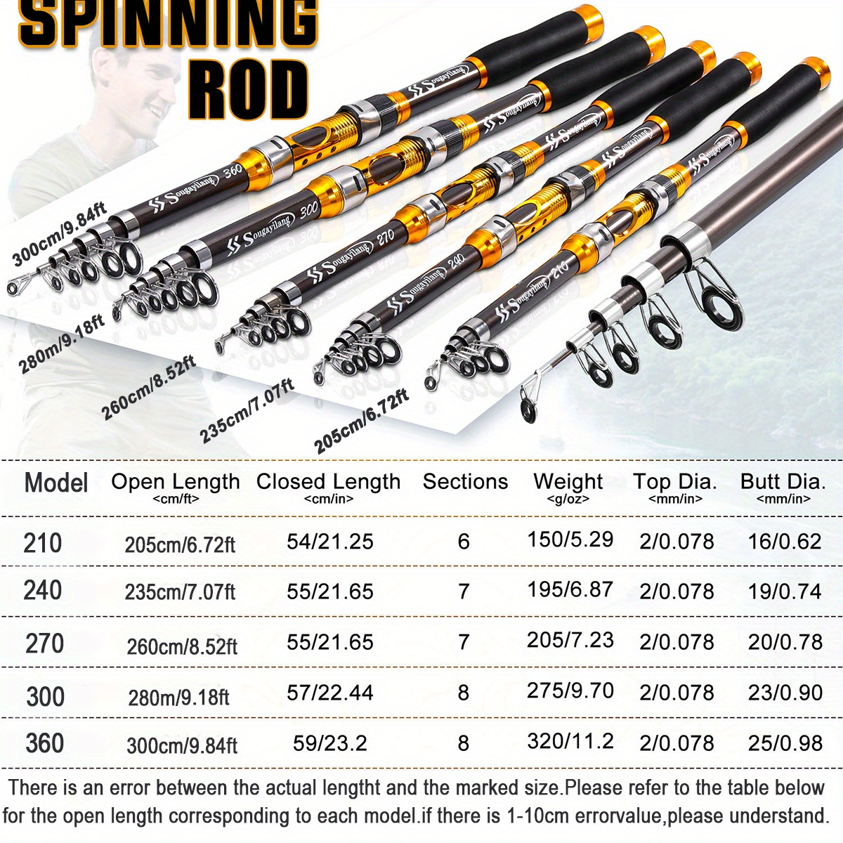 telescopic portable fishing rod durable - Temu