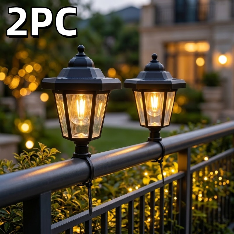 TEMU 2pcs Solar Led Outdoor Stake Light With 2 Installation , Solar Charging, No Wiring Required. Universal For Courtyards, Gardens, Patios, Lawns,