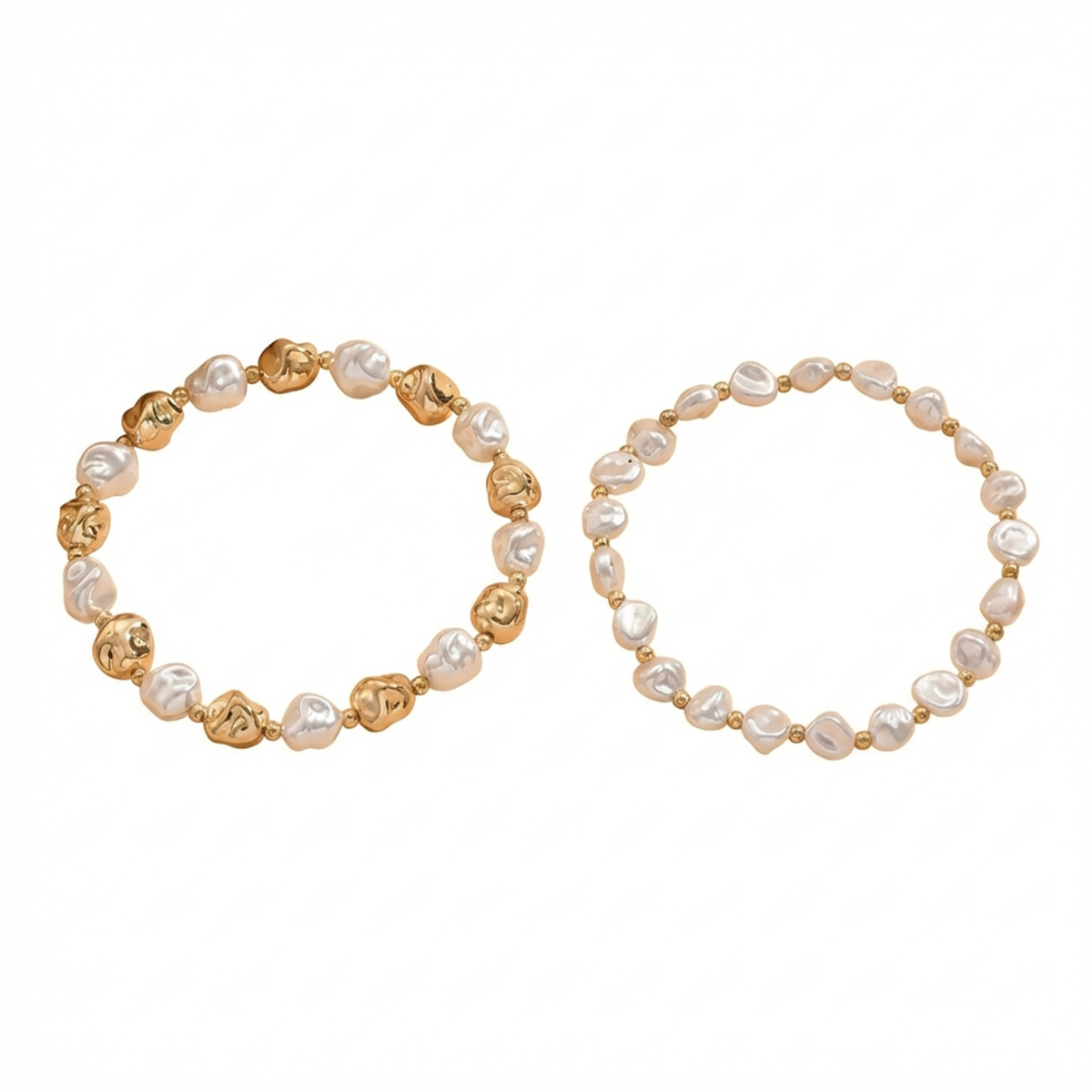 E-shop 2er-Set Damenmode Mehrschichtige Fußkettchen Schmuck, Mehrschichtiges Armband mit Kunstperlen und Metallverzierungen, Minimalistischer Stil,