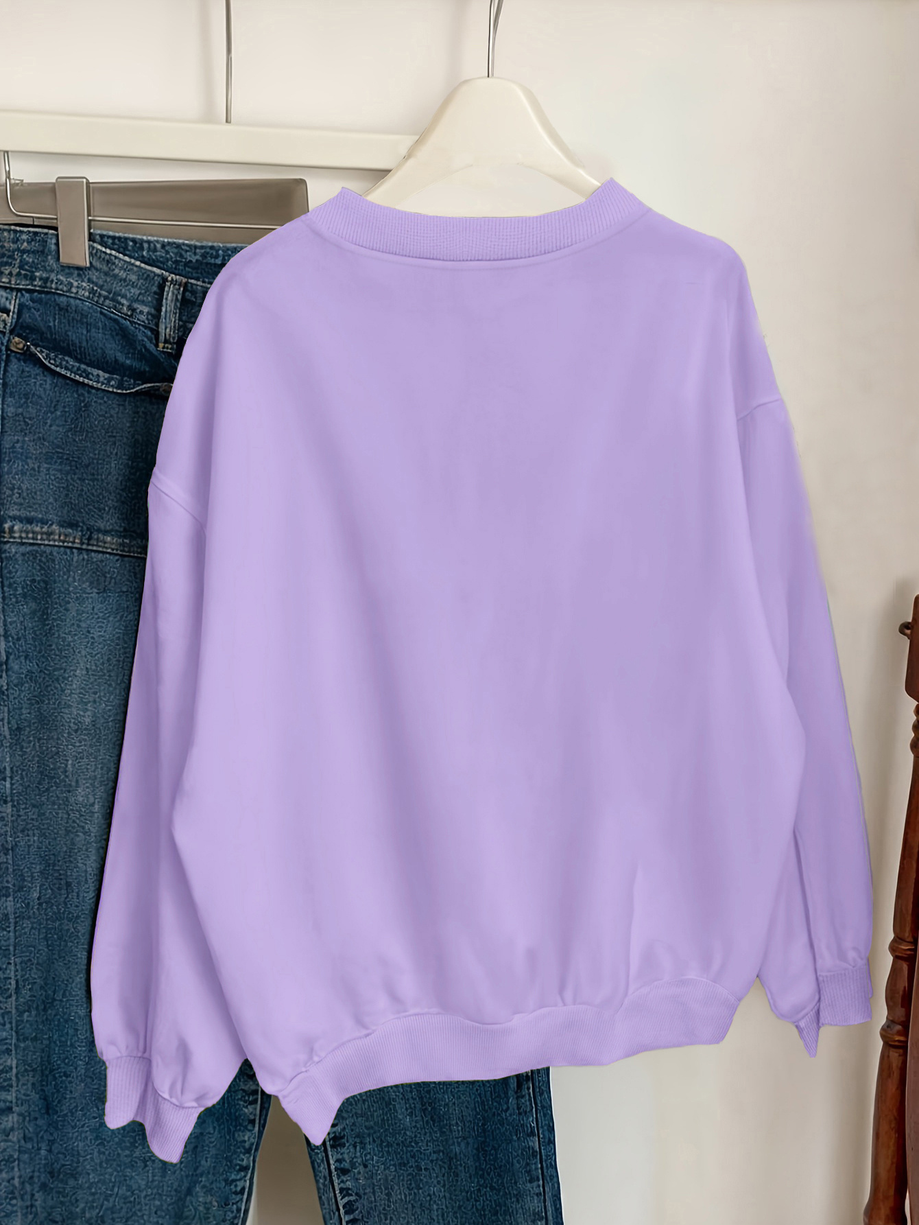 Friend Rachel Green Women's Football Graphic Sweatshirt Lavender Casual  Loose Fit Round Neck Pullover with &*;S Lettering Football D