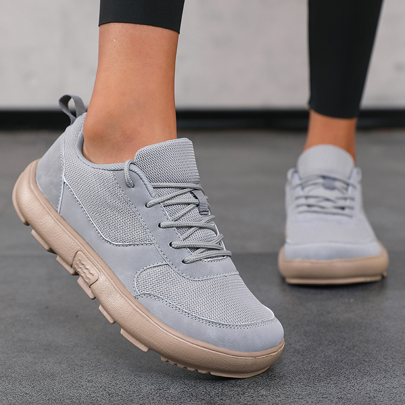 TEMU Women's Thickened Wide Toe Running Shoes, Mesh Breathable, Height-increasing Thick Sole Lace-up Casual Shoes, Suitable For City Walking, Short