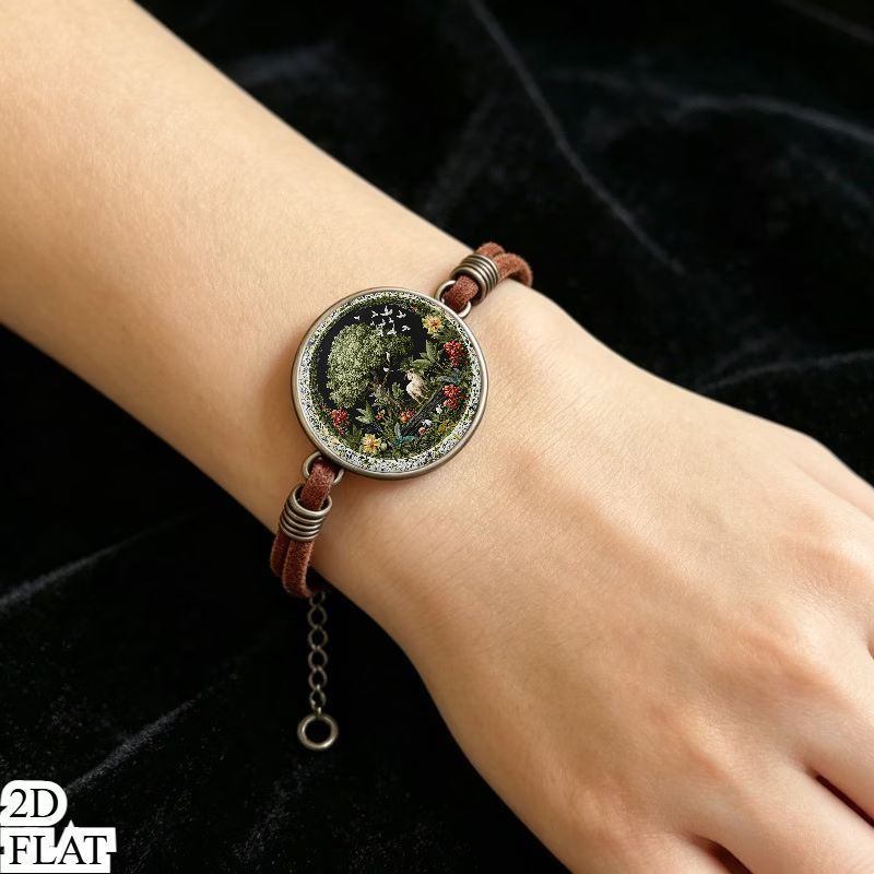 Women's Vintage Flat Pattern Bracelet, Fashionable Gift