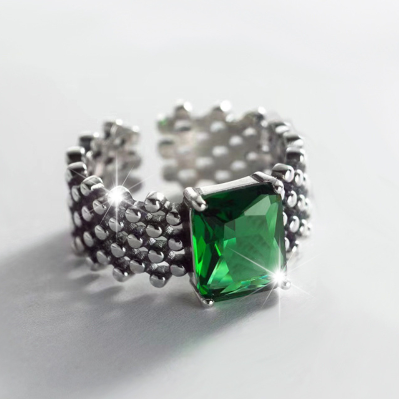 TEMU 1pc Spring Summer Vintage Individual Synthetic Synthetic Synthetic Zirconââ Niche Ring, Exquisite Jewelry Accessory, Wearable , Perfect For