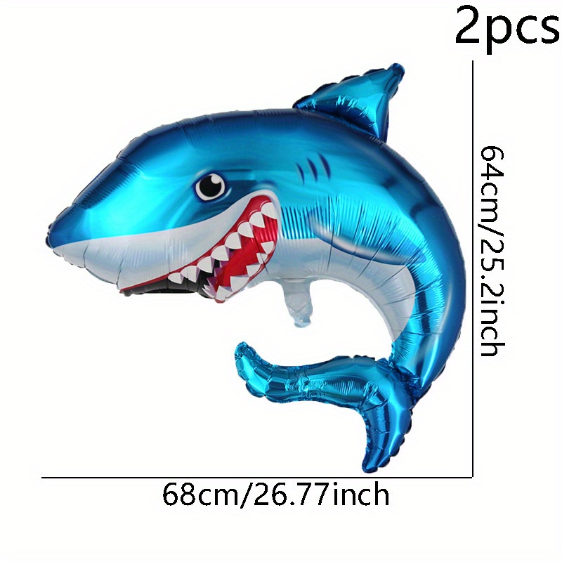 1/2/3/4pcs Shark Balloons Marine Animals Crab Dolphin Shark Shaped Balloons, Birthday Party Atmosphere Decoration, Party Decor, Room Decor, For Halloween, Christmas