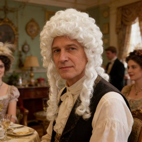 1pc vintage baroque white wig suitable for men women full headpiece with long curly hair style wig for cosplay renaissance stage performances historical role play accessories