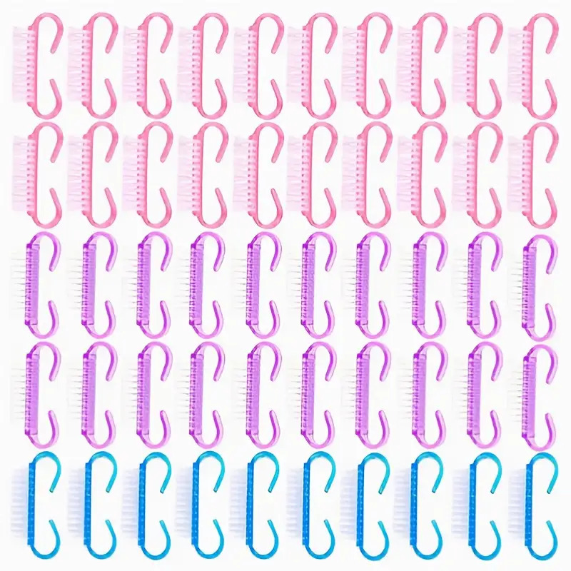 TEMU 10 Pezzi Colori Casuali per Nail Art, Pedicure, Capelli Morbidi, Rimozione , Pulizia Plastica, Set Spazzole e Lime per Unghie