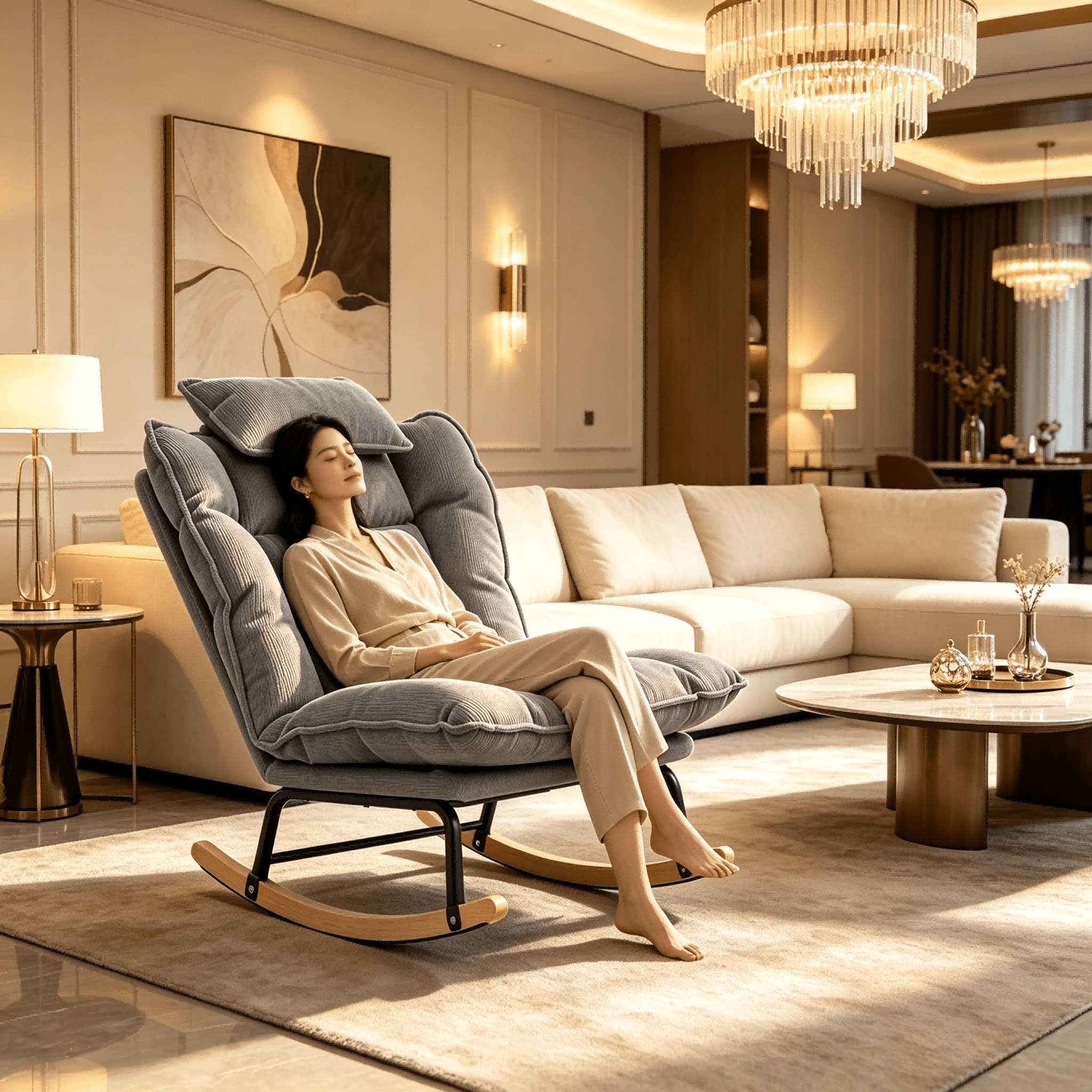Home Rest Rocking Accent Chair with Ergonomic Design