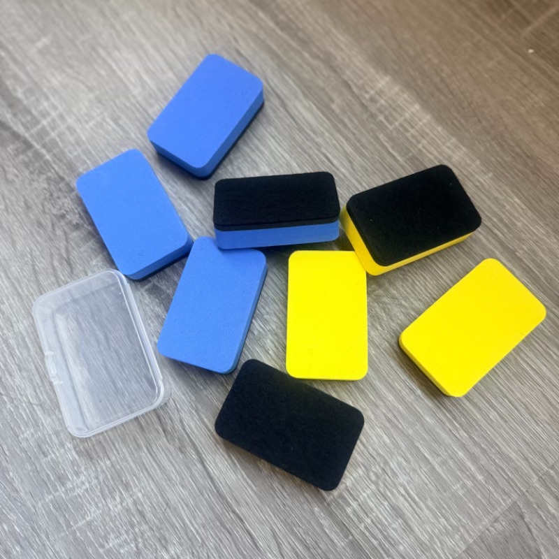 TEMU 4pcs Premium Table Tennis Racket Cleaning Sponge - Portable Table Tennis Cleaner Sponge For Paddle & Rubber, Yellow And Blue