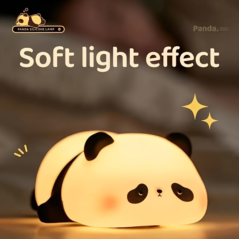 cute panda night light usb rechargeable   3 level dimmable sleep light     changing light led light   pressure reducing night light outdoor camping light suitable for rooms christmas gifts birthday Product details 3