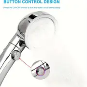 1 件加压手持淋浴喷头,3 种模式可调节水量淋浴喷头,一键止水淋浴喷头,浴室五金,浴室配件 详情 9