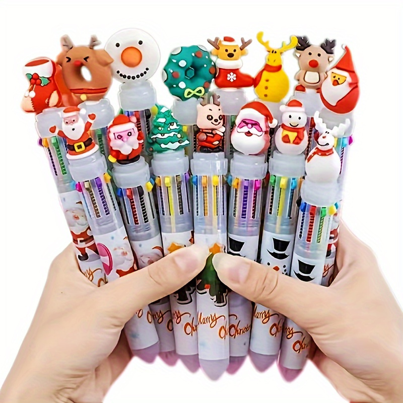 

10/15pcs Assorted Retractable Ballpoint , , Ink, Plastic Round , For And Gifting 14