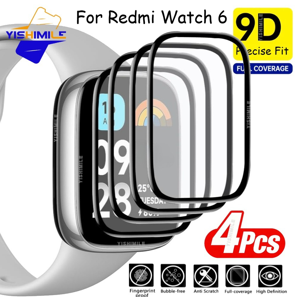 TEMU [] 4pcs High-definition Watch Flexible Soft Screen Film For Redmi Watch 6/5/5 Active/5 Lite/4/3 Active/3, Edge-protection , Scratch Resistant