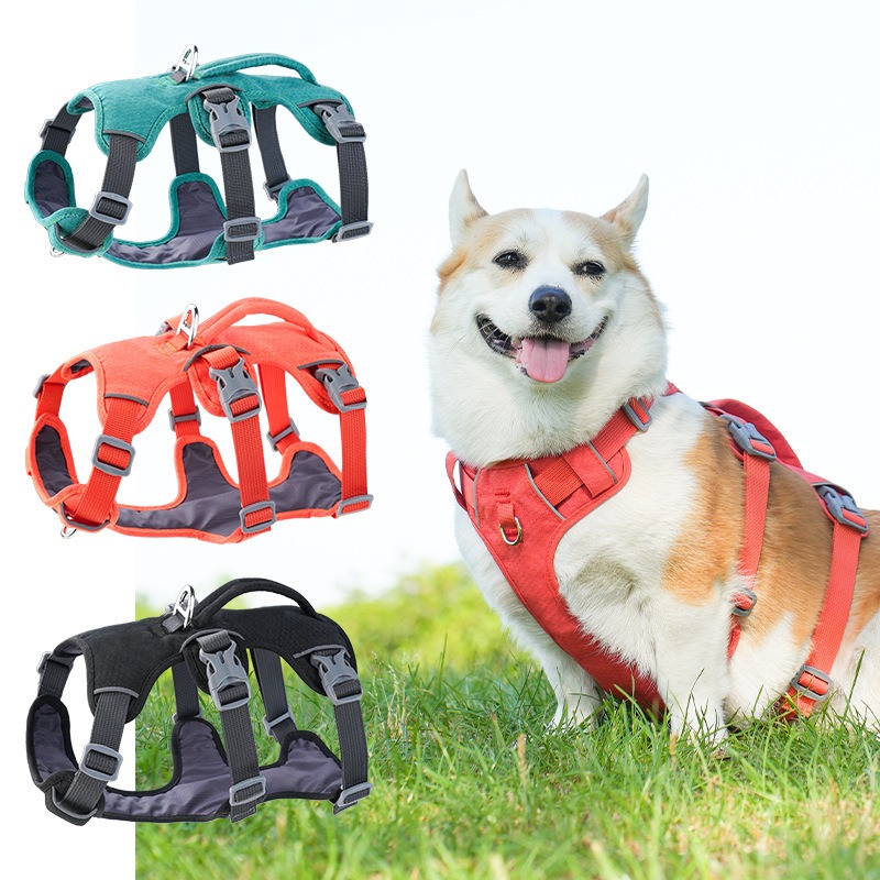 Comfortable Dog Chest Harness, Durable Adjustable Pet Vest - No-Choke Design for Daily Walking, Fits Small to Medium Breeds, Multiple Colors