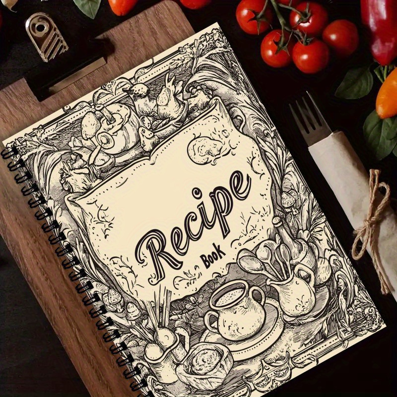 TEMU Livre de Recettes et Agenda A5 : Guide de Cuisine à Thème Rural avec Illustrations Humoristiques, Idéal pour les Passionnés de Pâtisserie, de